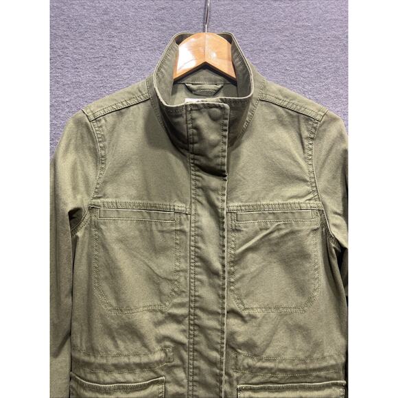 Madewell Utility Jacket Military Field Fleet Full Zip Olive Green Womens Size XS - Picture 5 of 12